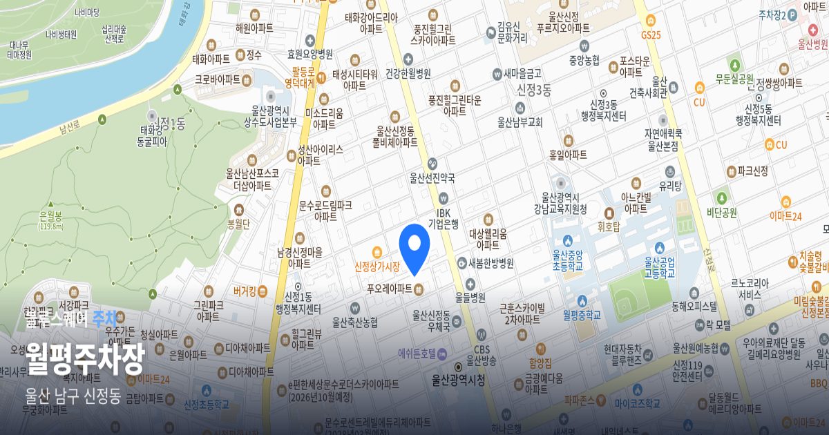 월평주차장 위치 지도