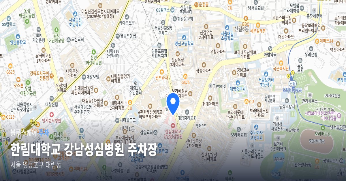 한림대학교 강남성심병원 주차장 위치 지도