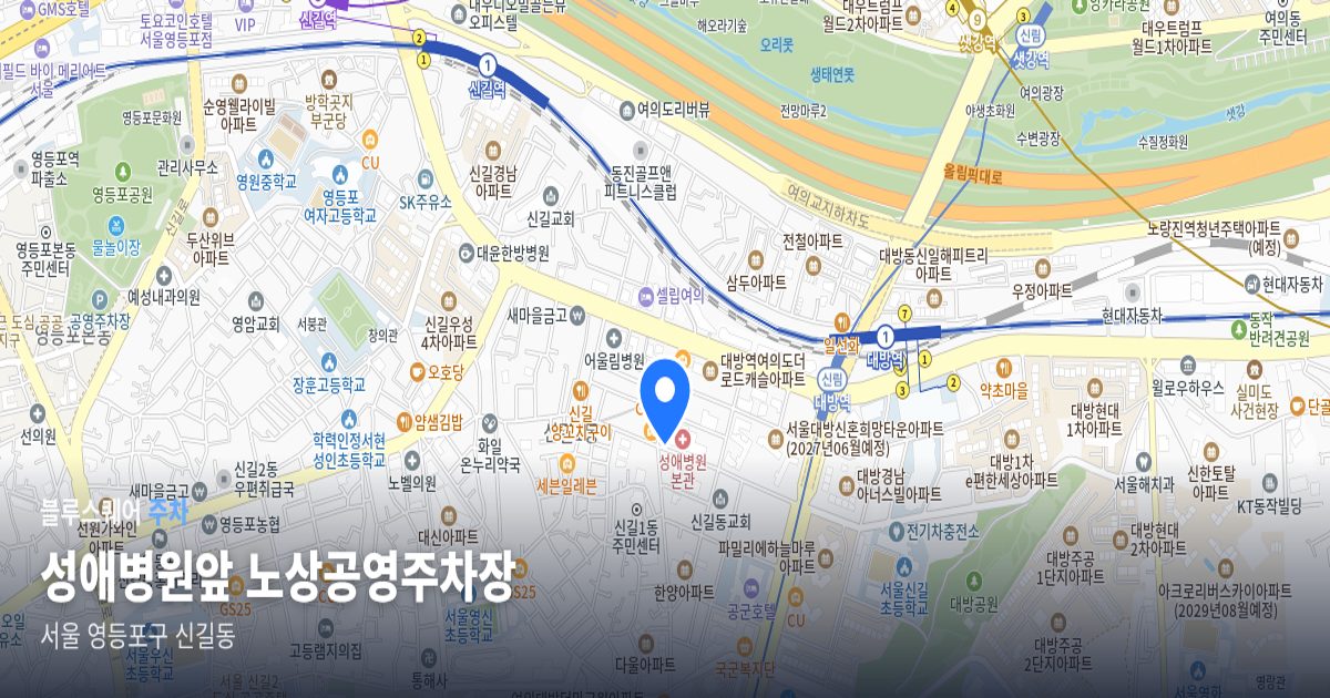 성애병원앞 노상공영주차장 위치 지도