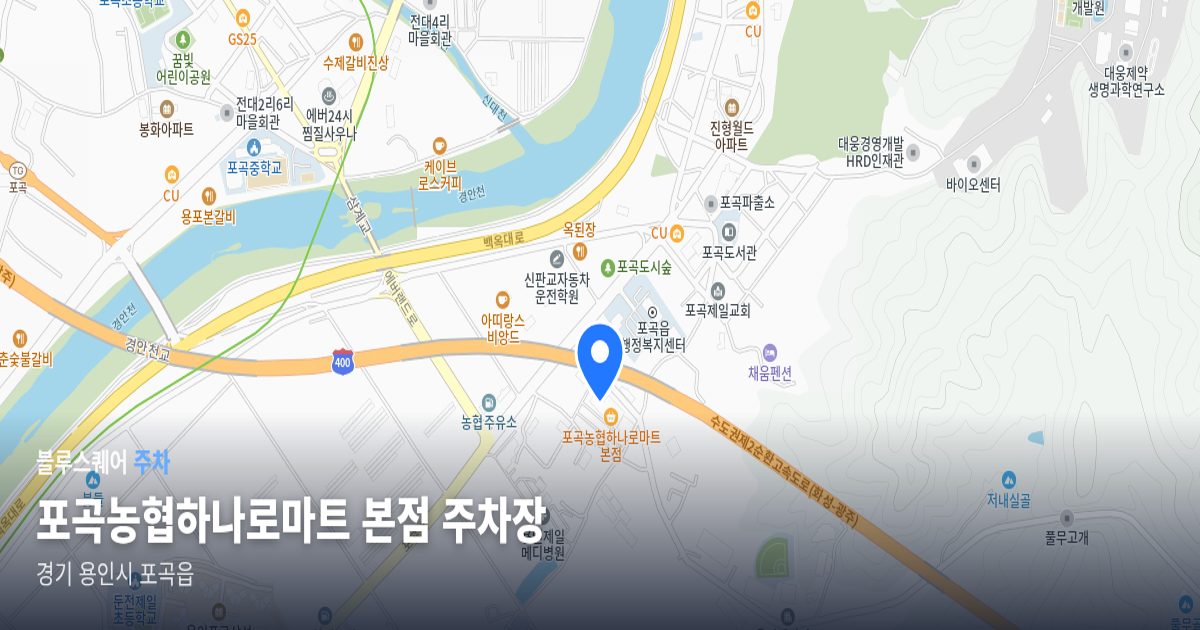포곡농협하나로마트 본점 주차장 위치 지도