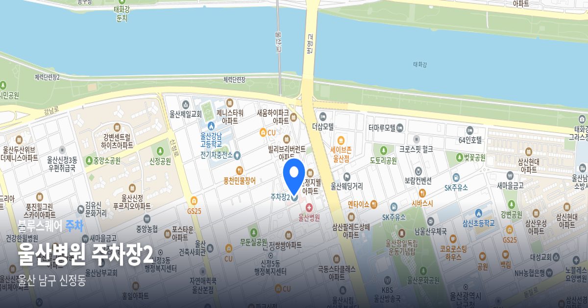 울산병원 주차장2 위치 지도