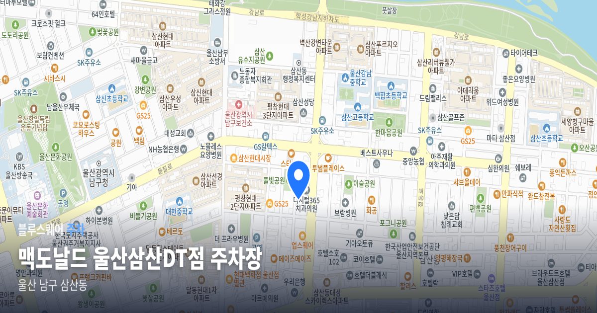 맥도날드 울산삼산DT점 주차장 위치 지도