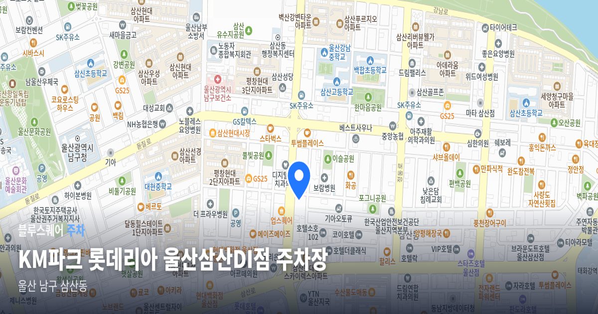 KM파크 롯데리아 울산삼산DI점 주차장 위치 지도