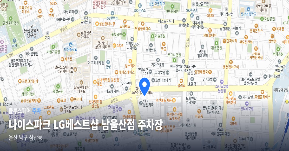 나이스파크 LG베스트샵 남울산점 주차장 위치 지도