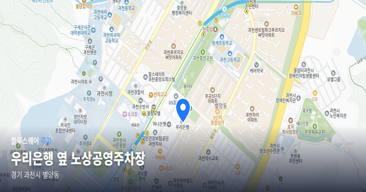우리은행 옆 노상공영주차장 위치 지도