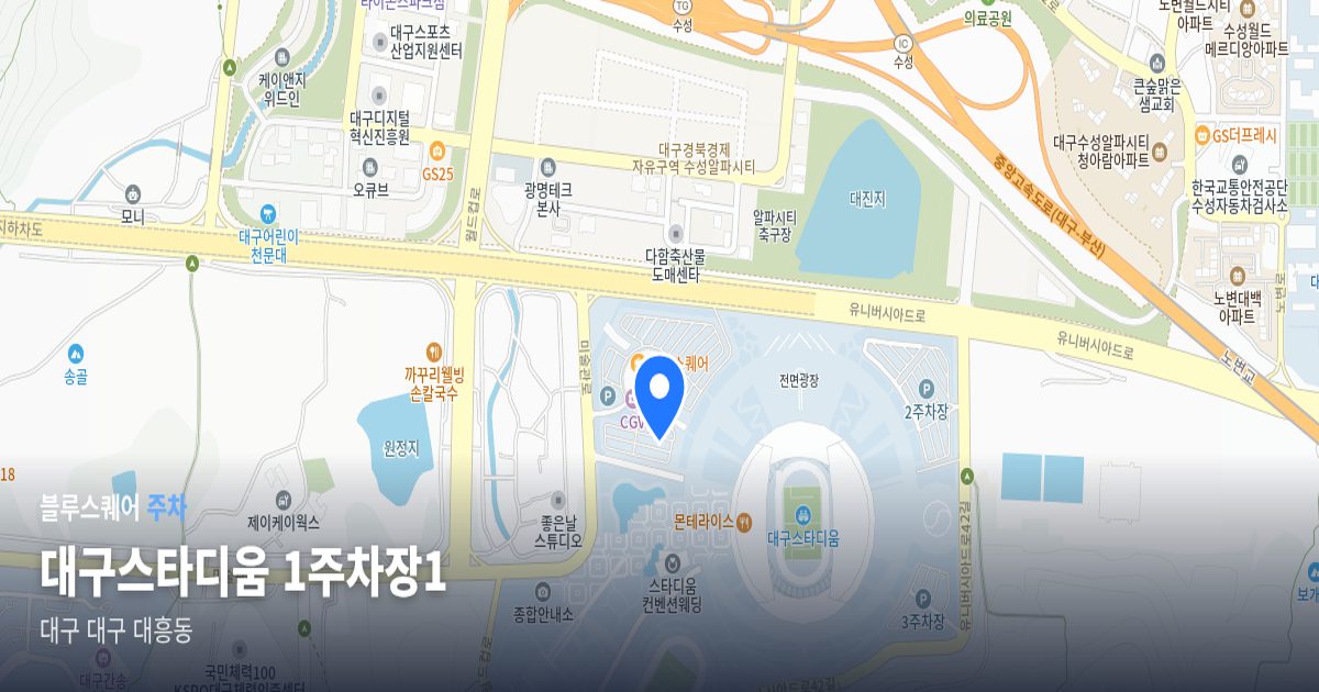 대구스타디움 1주차장1 위치 지도