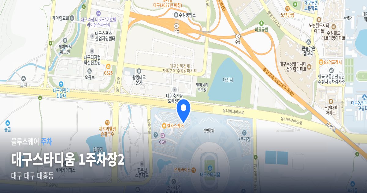 대구스타디움 1주차장2 위치 지도