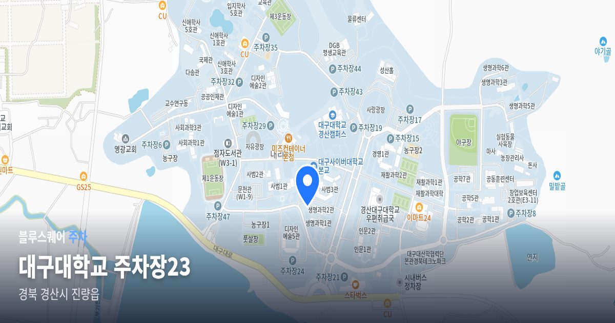 대구대학교 주차장23 위치 지도