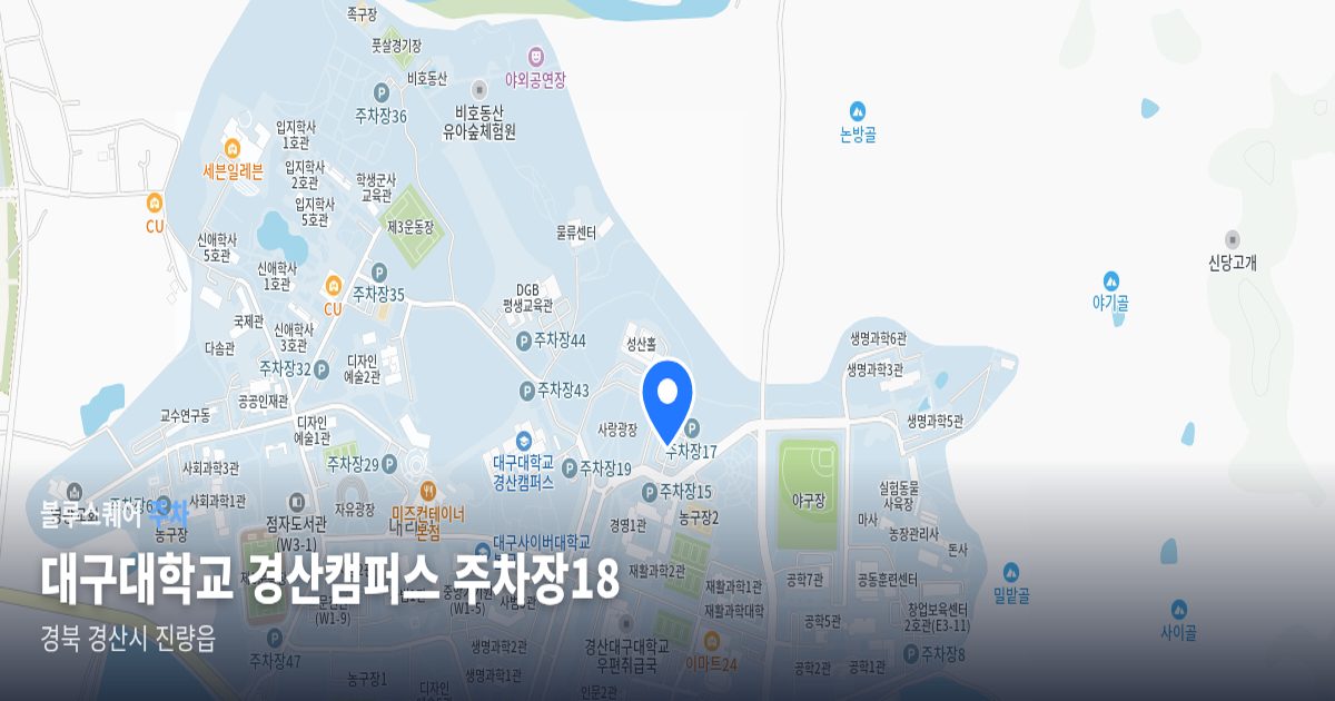 대구대학교 경산캠퍼스 주차장18 위치 지도