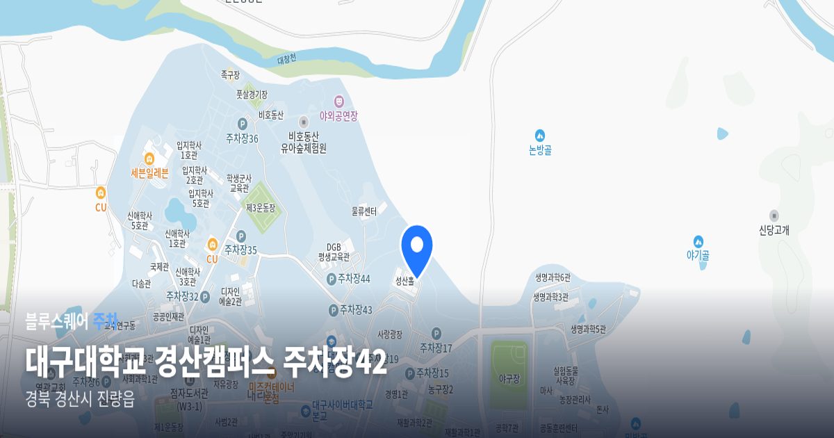 대구대학교 경산캠퍼스 주차장42 위치 지도