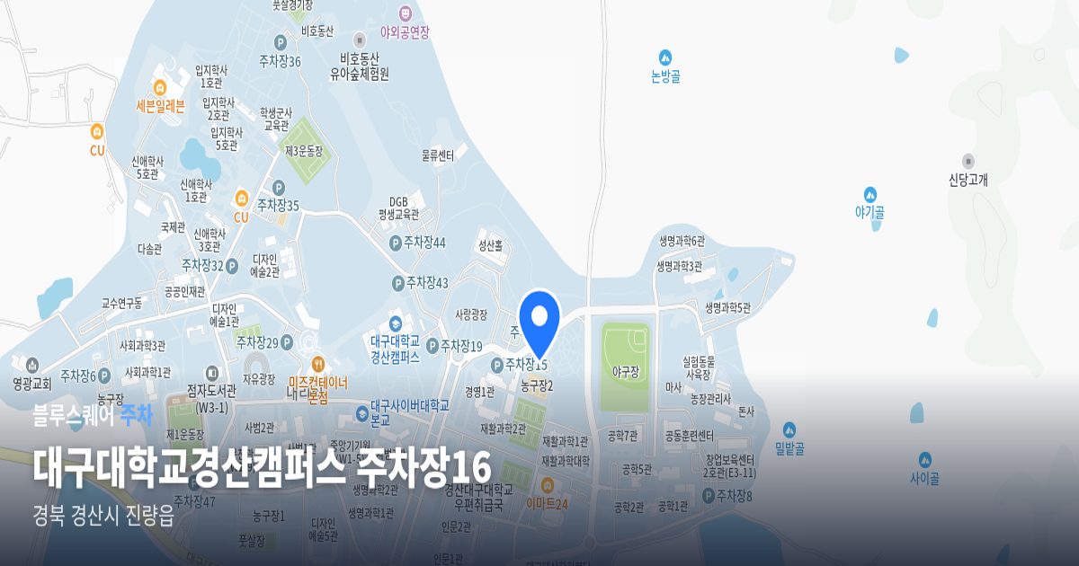 대구대학교경산캠퍼스 주차장16 위치 지도