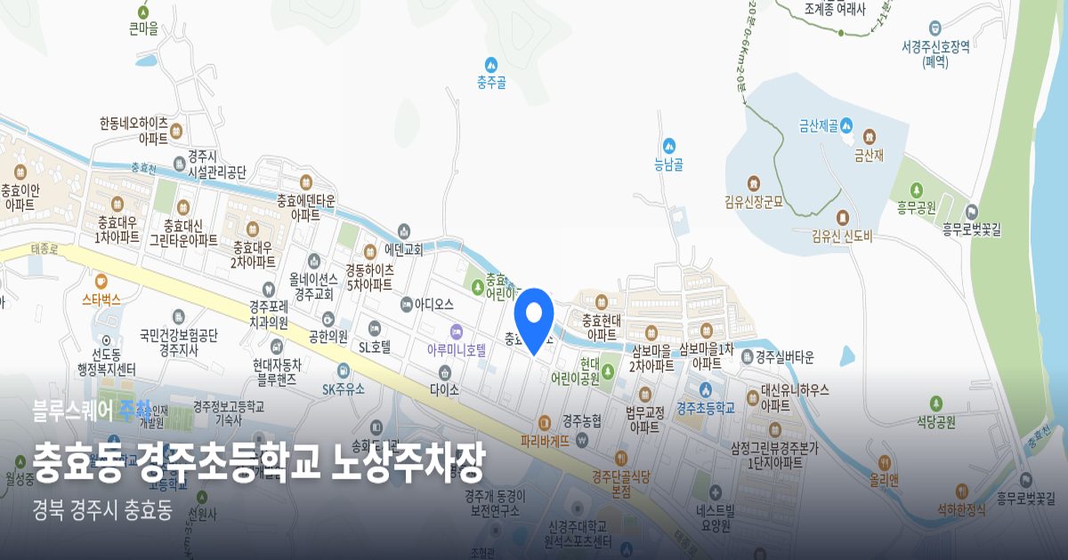 충효동 경주초등학교 노상주차장 위치 지도