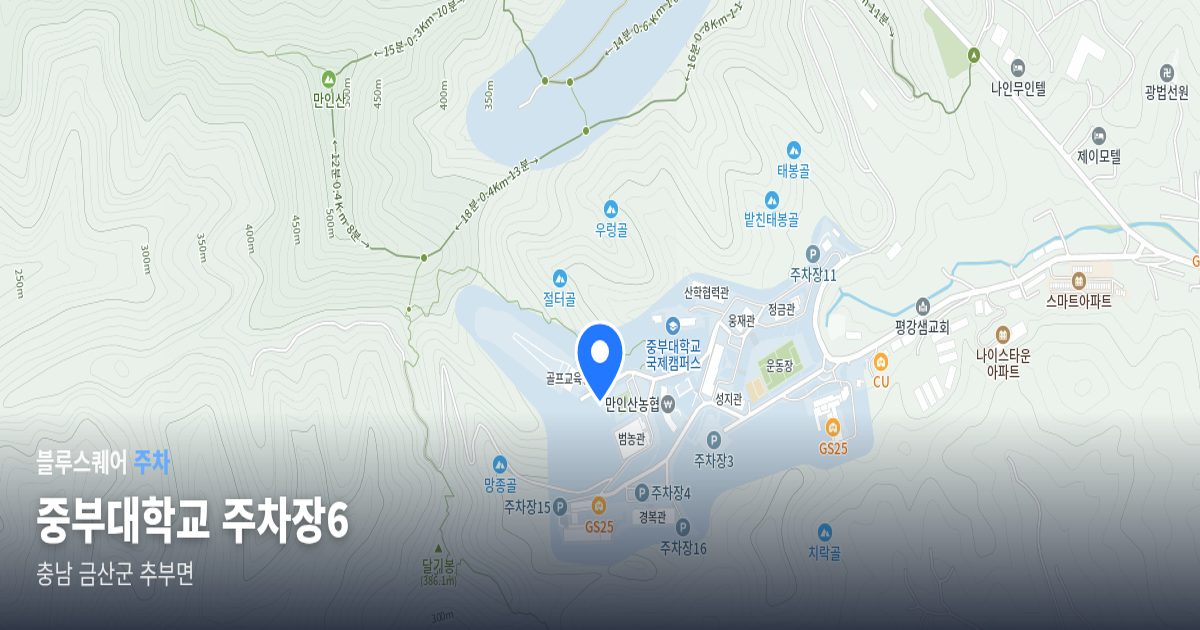 중부대학교 주차장6 위치 지도