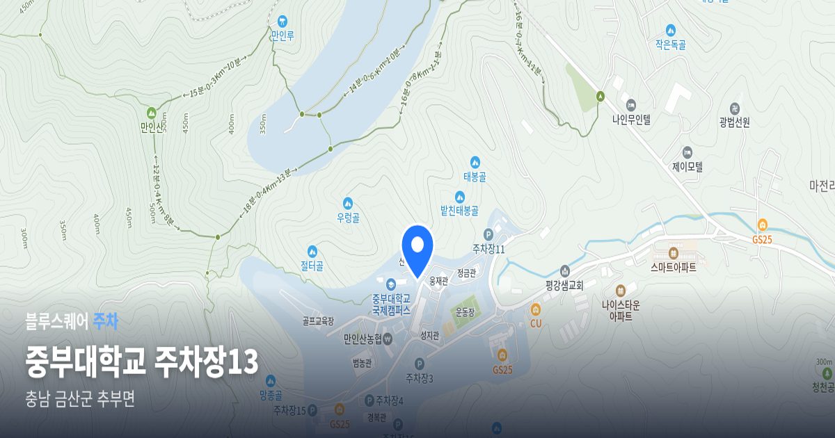 중부대학교 주차장13 위치 지도