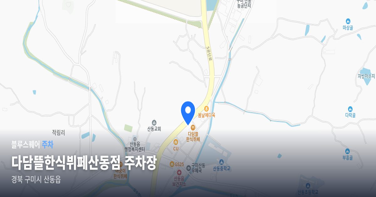 다담뜰한식뷔페산동점 주차장 위치 지도