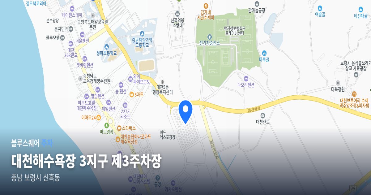 대천해수욕장 3지구 제3주차장 위치 지도