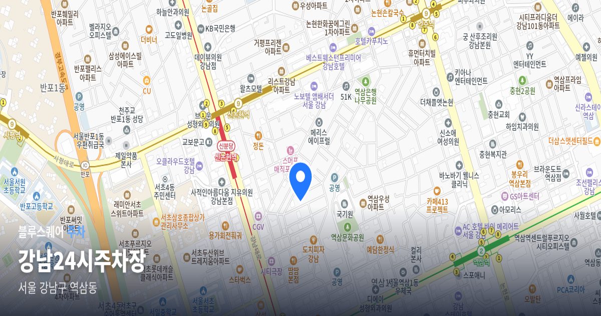 강남24시주차장 위치 지도