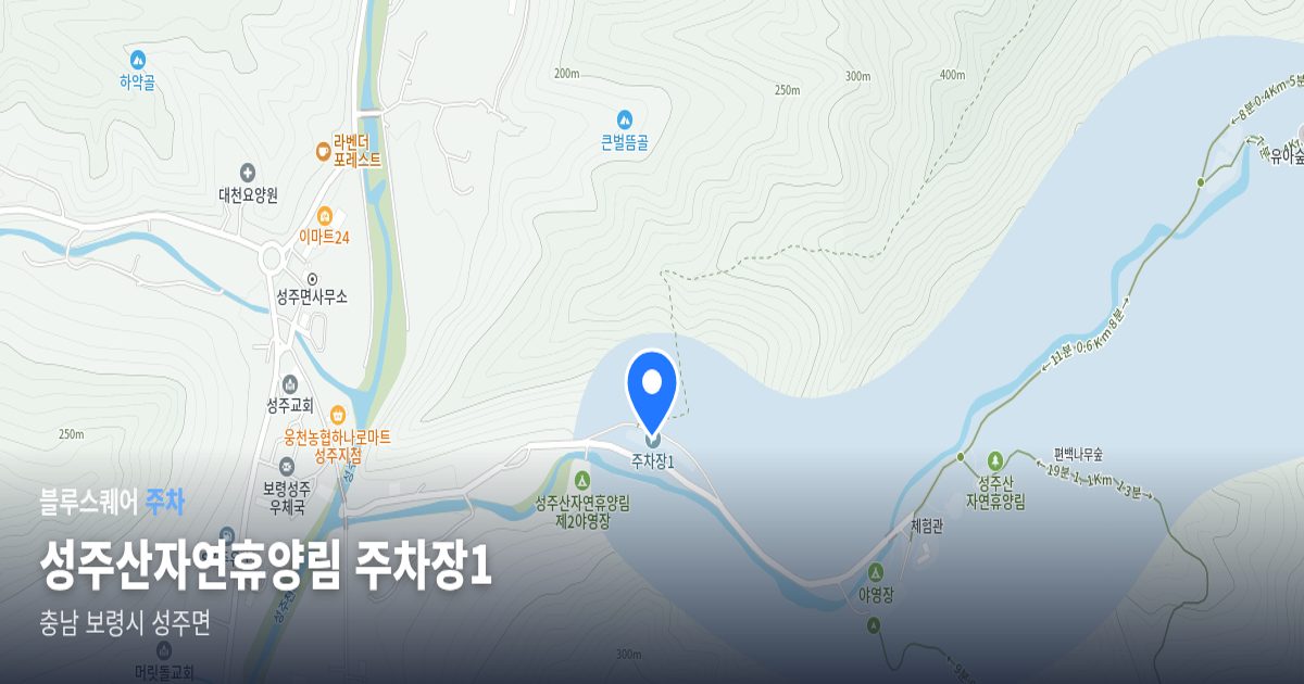 성주산자연휴양림 주차장1 위치 지도