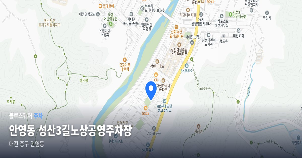 안영동 성산3길노상공영주차장 위치 지도