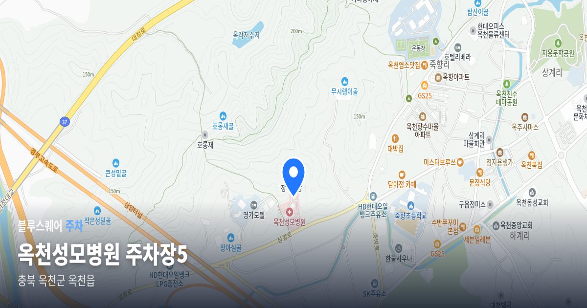 옥천성모병원 주차장5 위치 지도