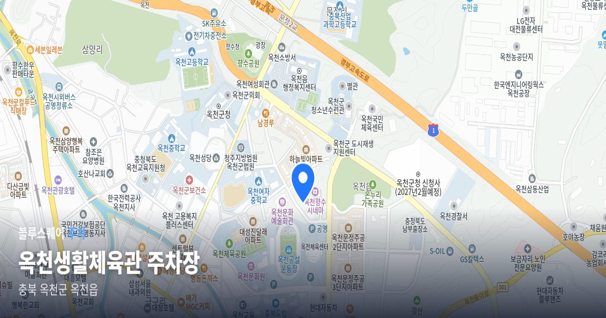 옥천생활체육관 주차장 위치 지도