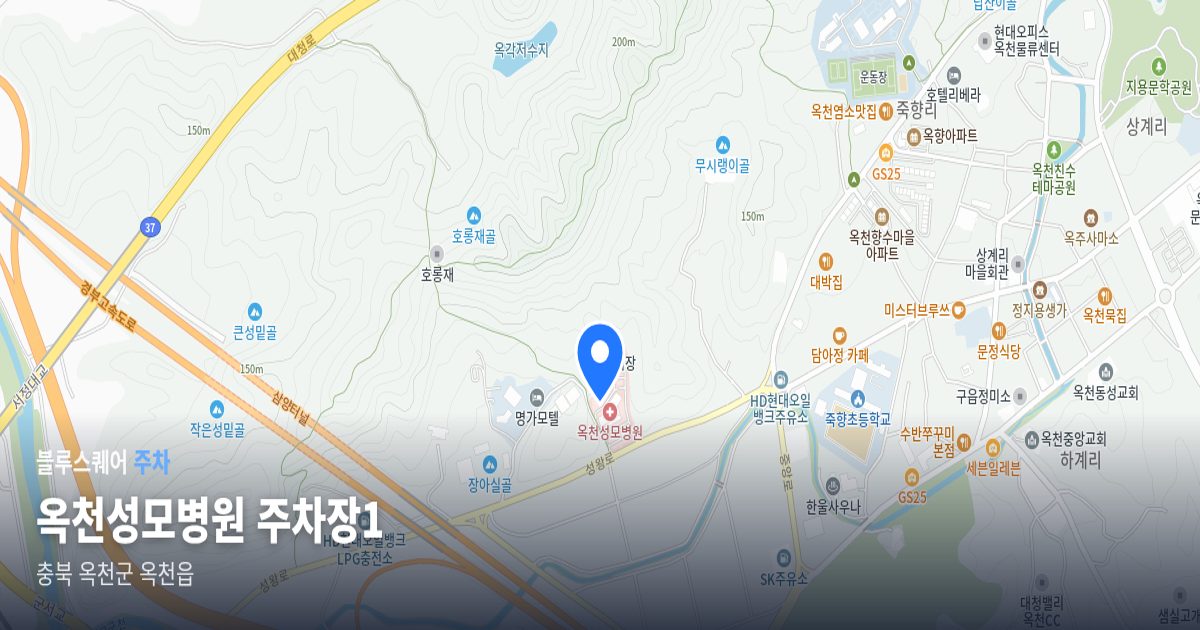 옥천성모병원 주차장1 위치 지도
