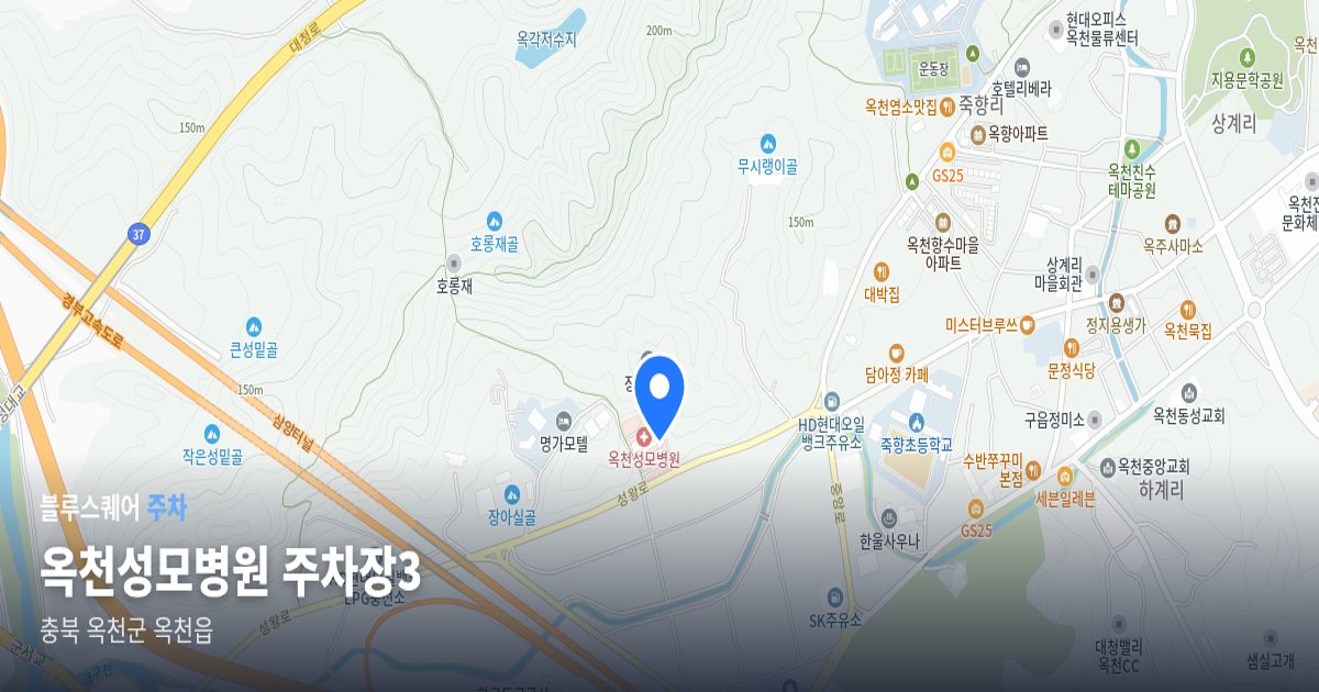 옥천성모병원 주차장3 위치 지도