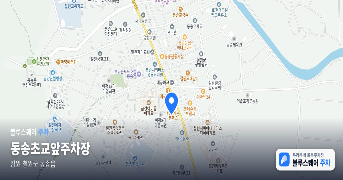 동송초교앞주차장 위치 지도