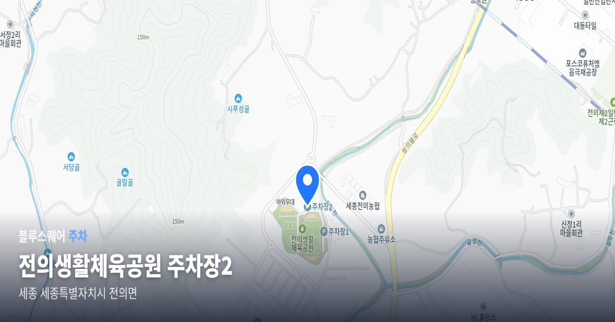 전의생활체육공원 주차장2 위치 지도