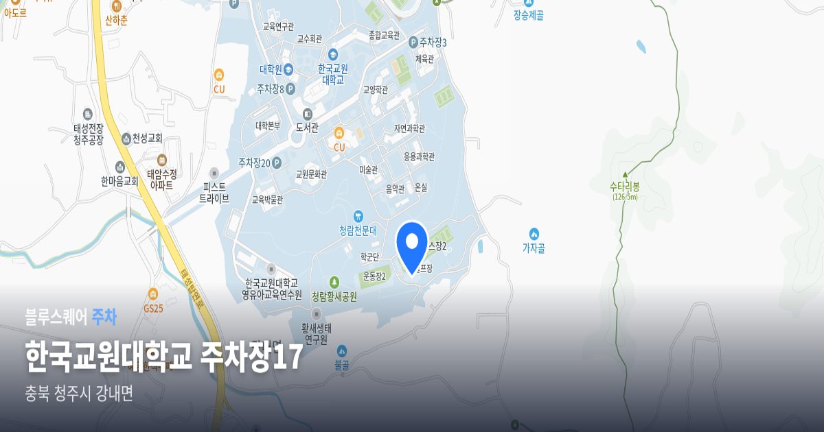 한국교원대학교 주차장17 위치 지도