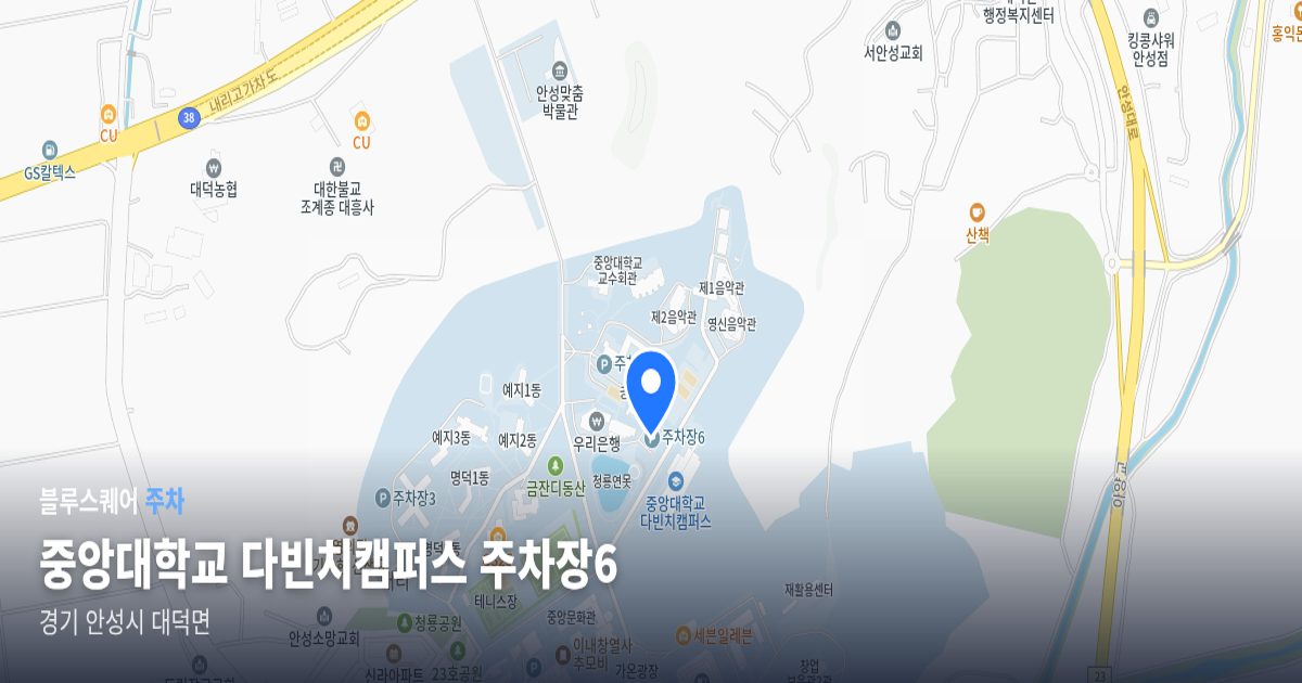 중앙대학교 다빈치캠퍼스 주차장6 위치 지도