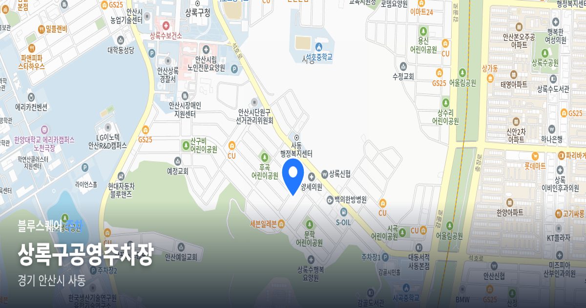 상록구공영주차장 위치 지도