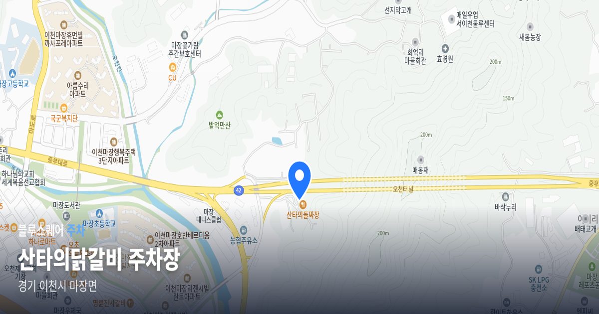 산타의닭갈비 주차장 위치 지도