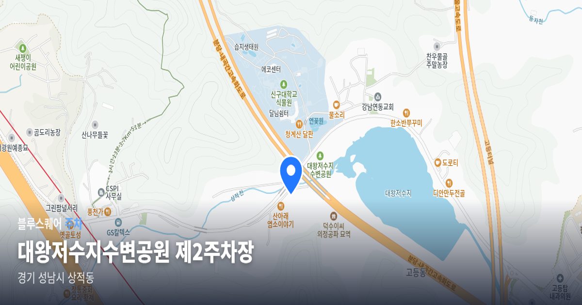 대왕저수지수변공원 제2주차장 위치 지도