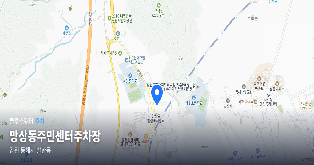 망상동주민센터주차장 위치 지도