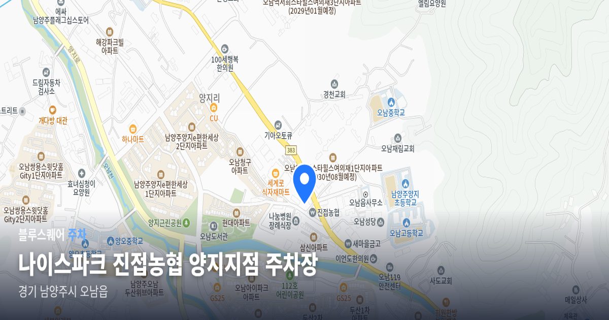 나이스파크 진접농협 양지지점 주차장 위치 지도