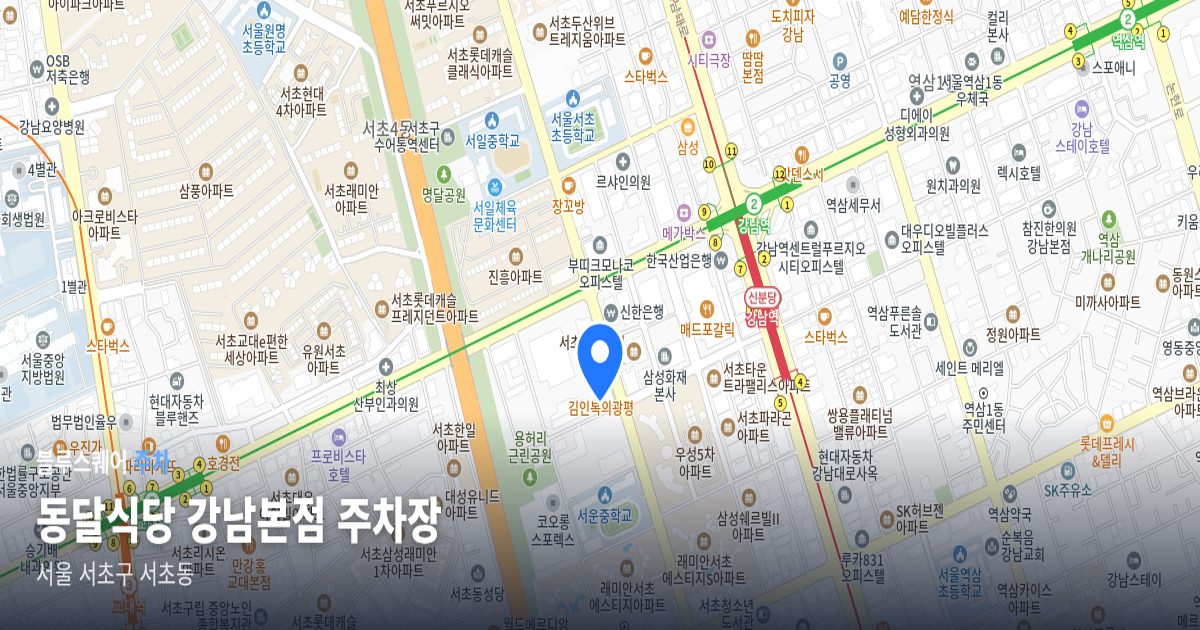 동달식당 강남본점 주차장 위치 지도