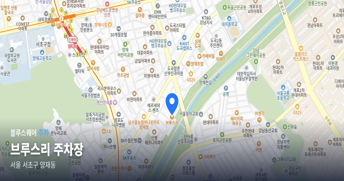 브루스리 주차장 위치 지도
