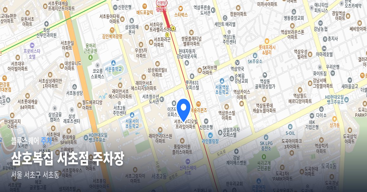 삼호복집 서초점 주차장 위치 지도