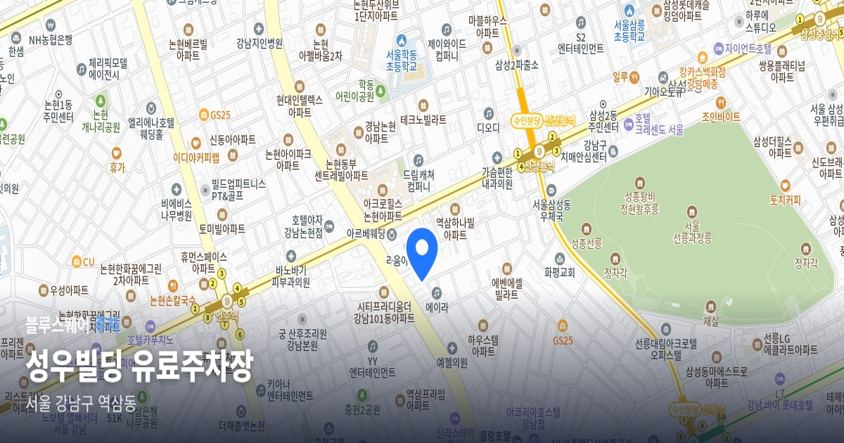 성우빌딩 유료주차장 위치 지도