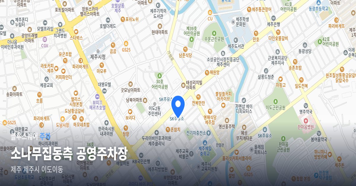 소나무집동측 공영주차장 위치 지도