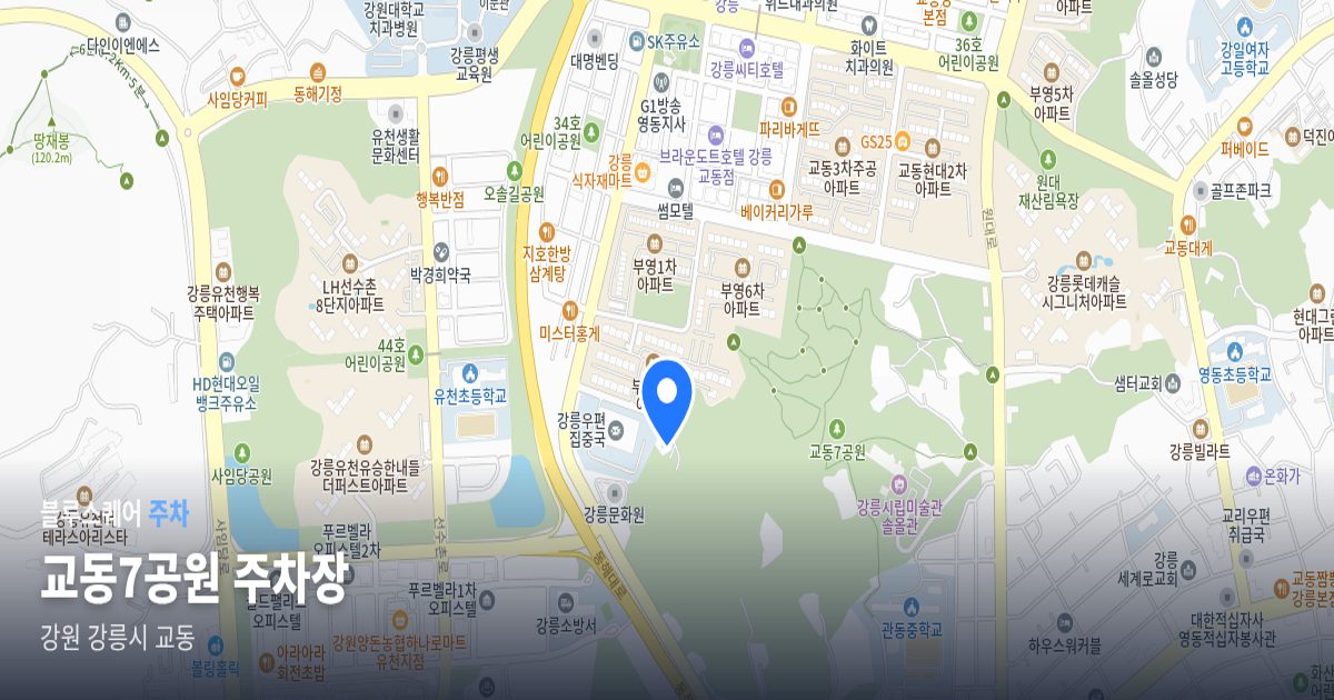 교동7공원 주차장 위치 지도