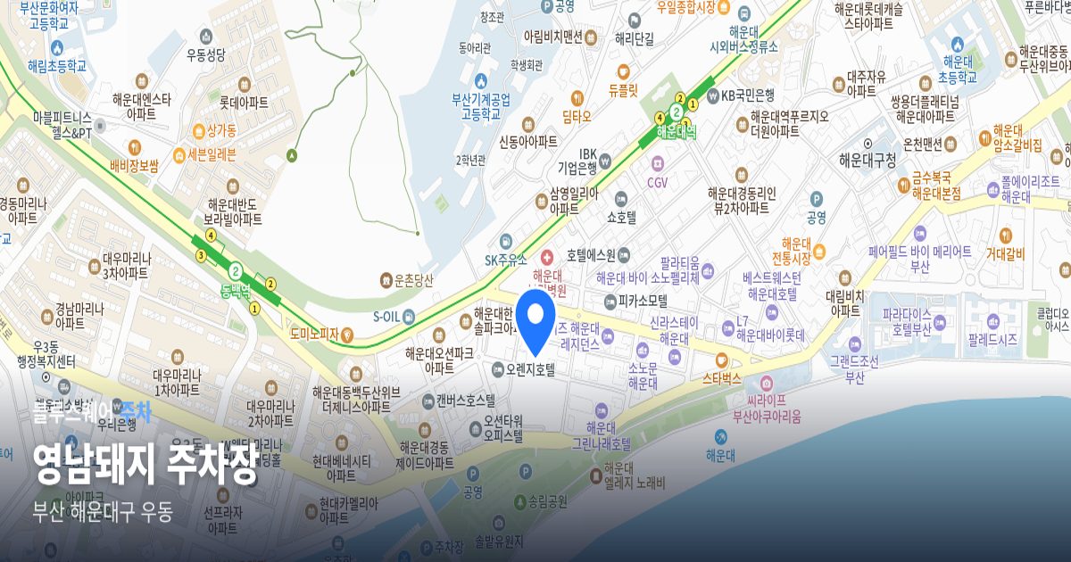 영남돼지 주차장 위치 지도