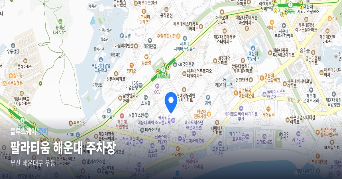 팔라티움 해운대 주차장 위치 지도