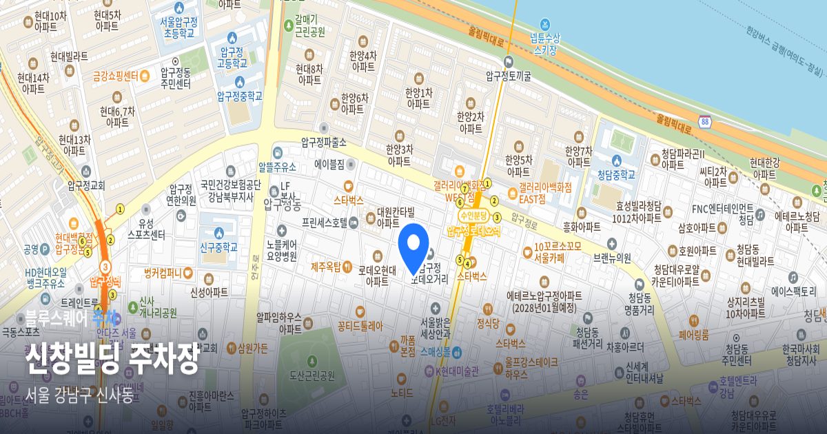 신창빌딩 주차장 위치 지도