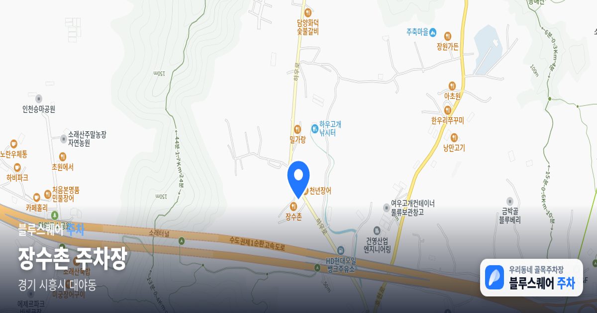 장수촌 주차장 위치 지도