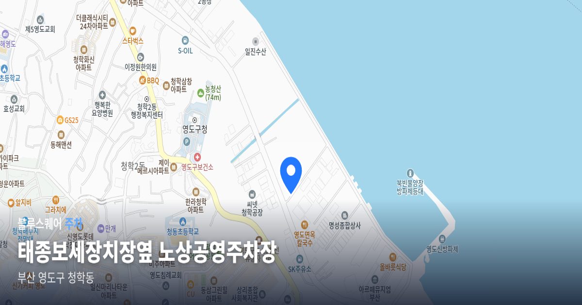 태종보세장치장옆 노상공영주차장 위치 지도