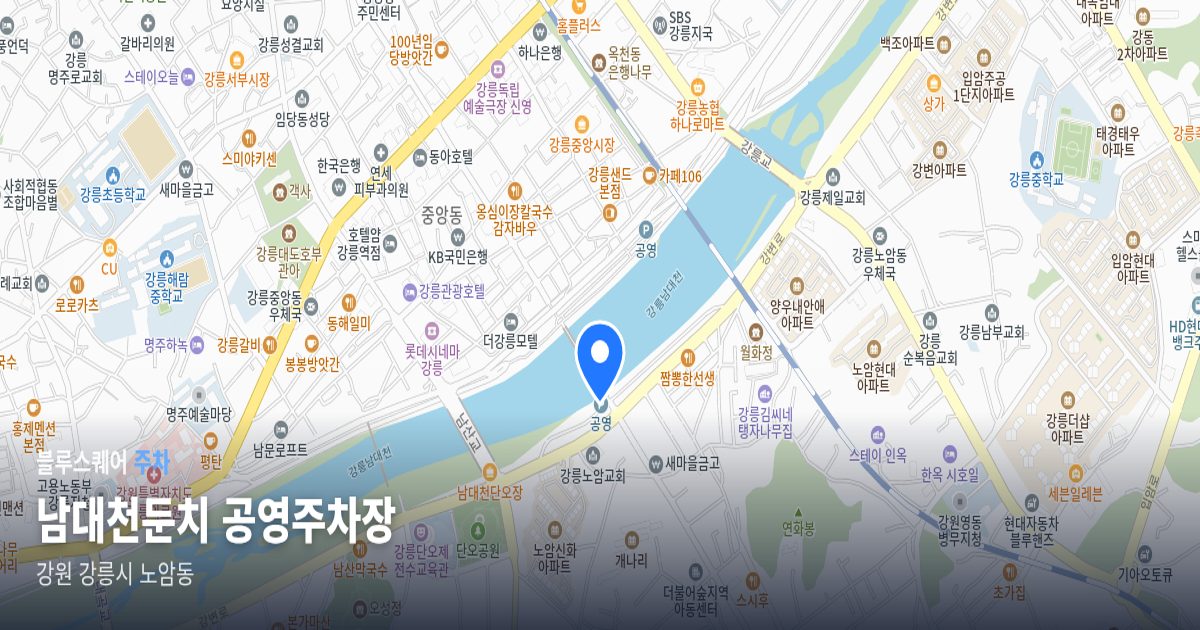남대천둔치 공영주차장 위치 지도