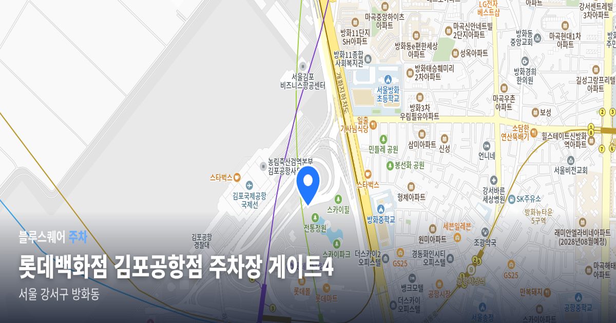 롯데백화점 김포공항점 주차장 게이트4 위치 지도