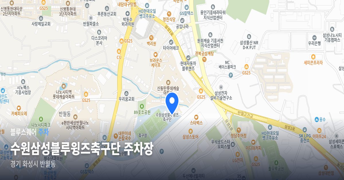수원삼성블루윙즈축구단 주차장 위치 지도